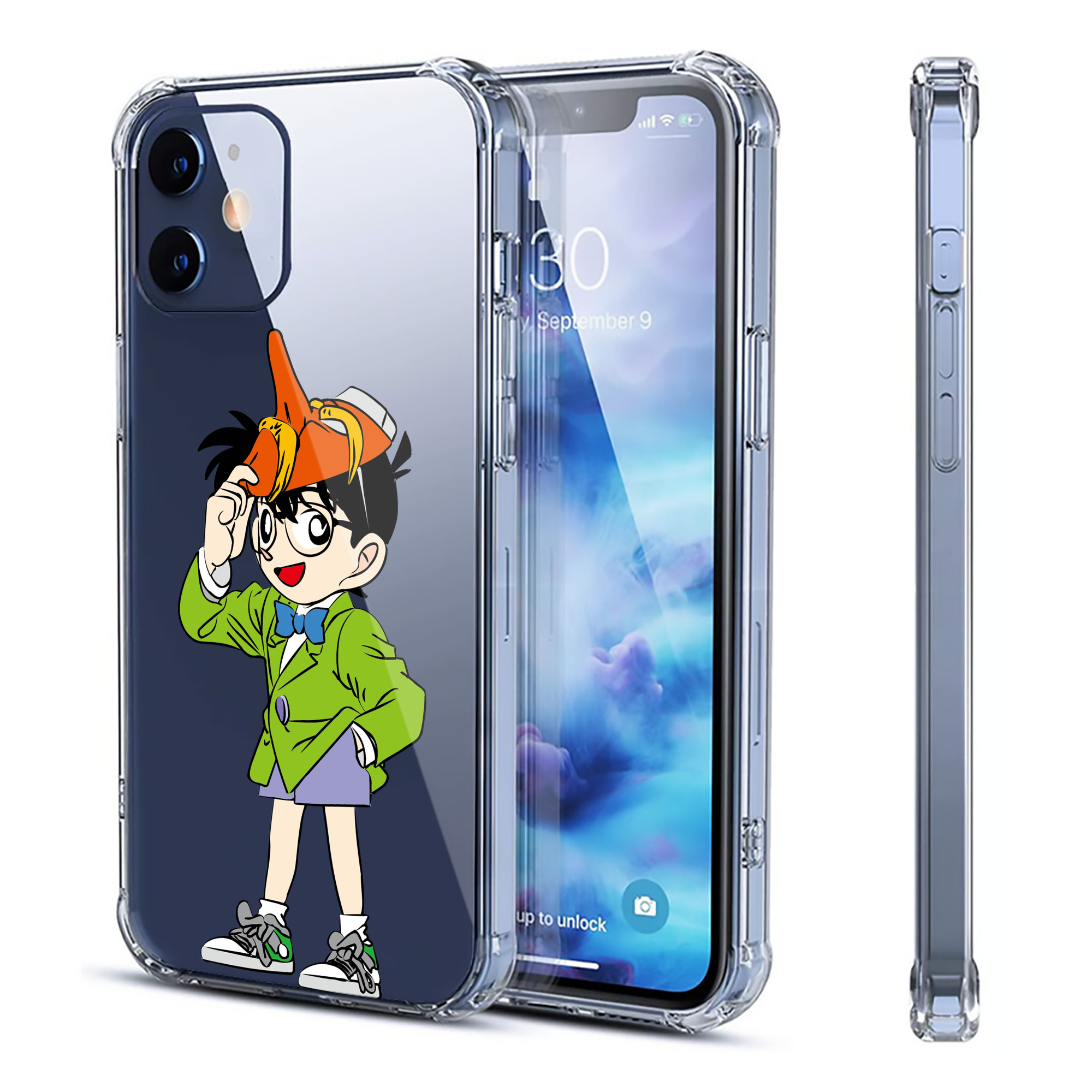 （画像用） 名探偵コナン 江戸川 コナン Detective Conan Conan Edogawa 【iPhone 12シリーズ対応】透明スマホケース（クリアソフトケース）